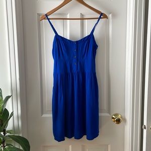 Express Blue Spaghetti Strap Mini Sun Dress